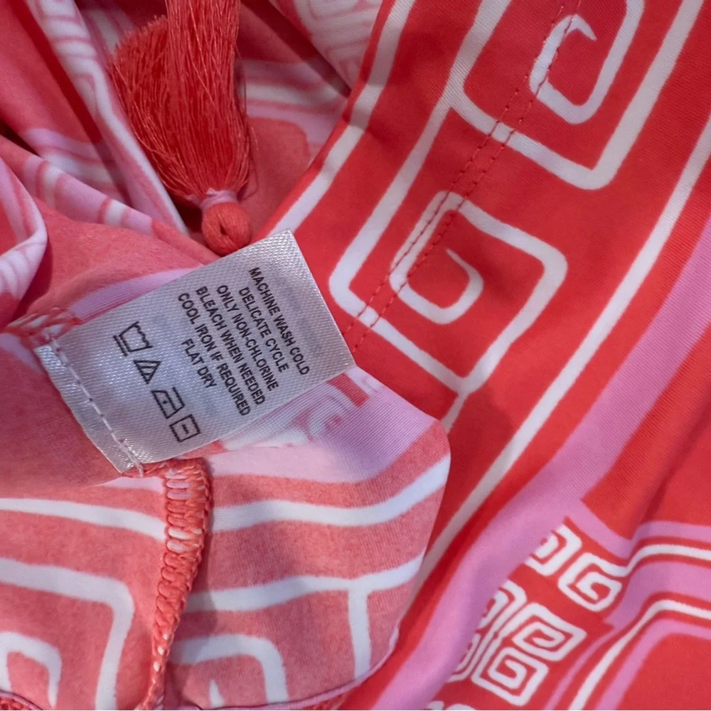 NWT Cabana Life Spring Regatta Off-the-Shoulder Smocked Dress Coverup Coral XL - Picture 7 of 16